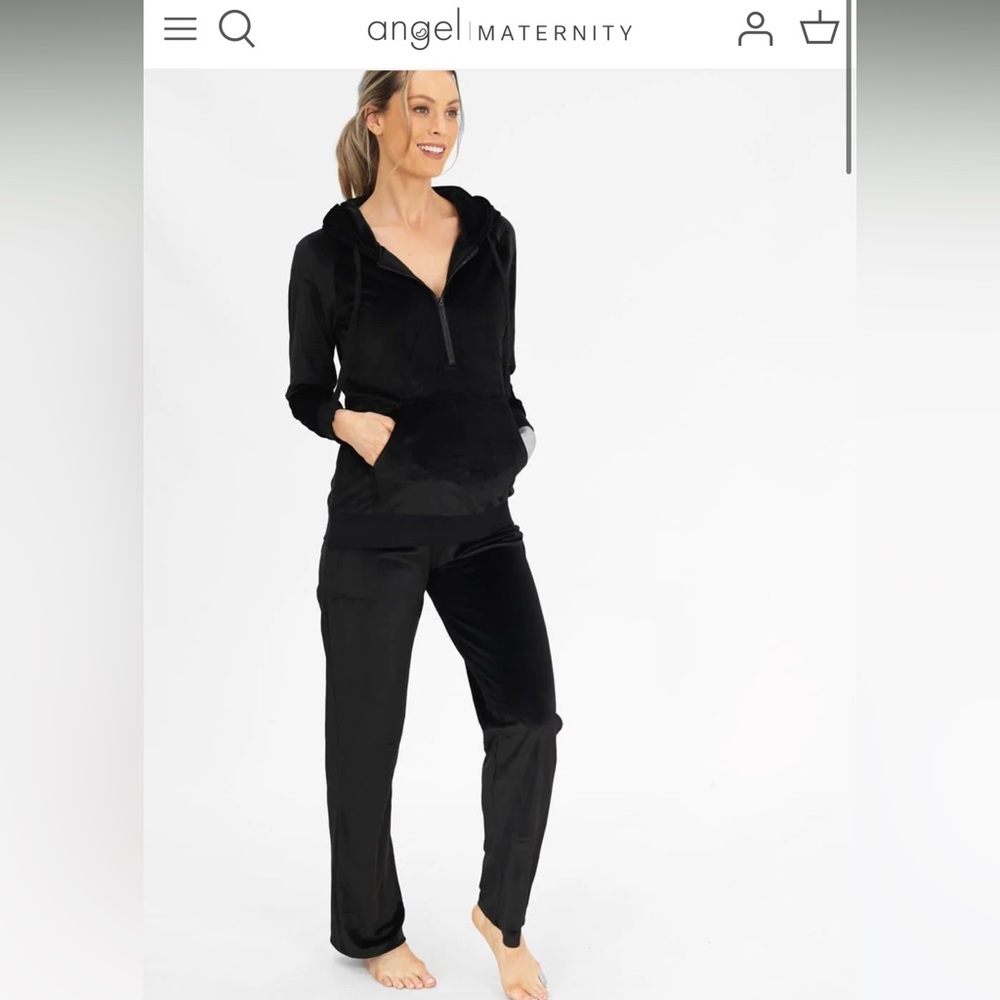 Angel maternity Maternity Velour Set - Black